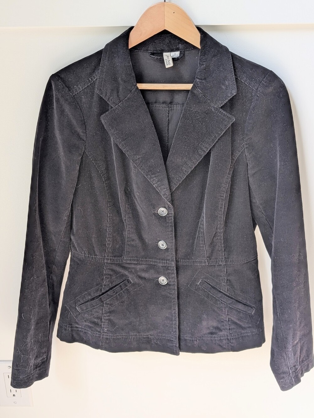 Preppy Academia Black Tailored Corduroy Jacket
